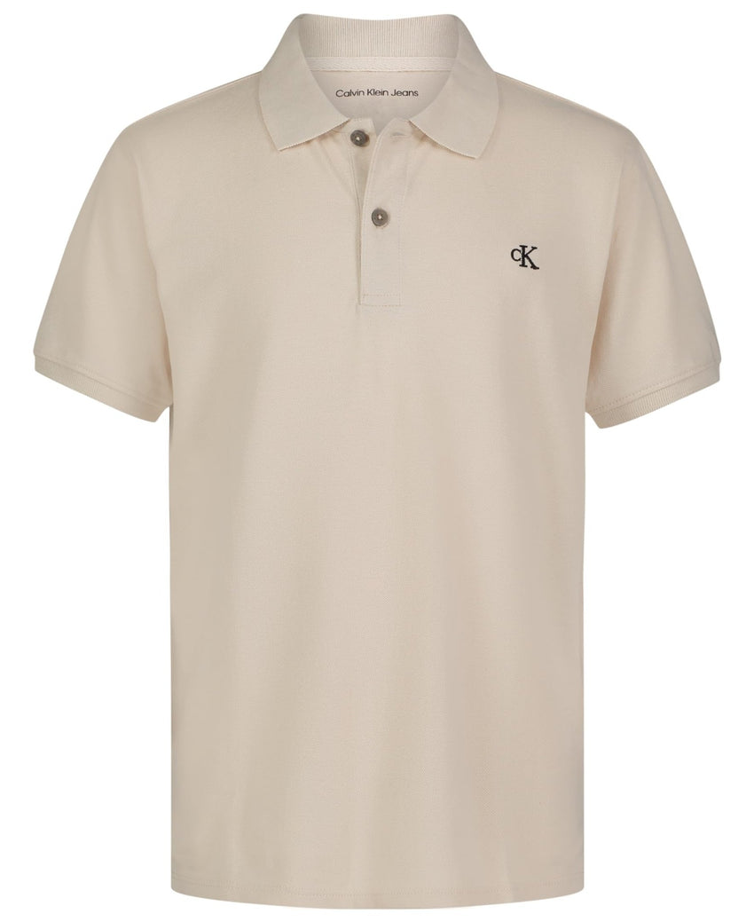 Calvin Klein Boys' Short Sleeve Micro Pique Solid Polo, Button Closure, Soft & Comfortable - 7DAY'S