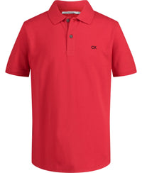 Calvin Klein Boys' Short Sleeve Micro Pique Solid Polo, Button Closure, Soft & Comfortable - 7DAY'S