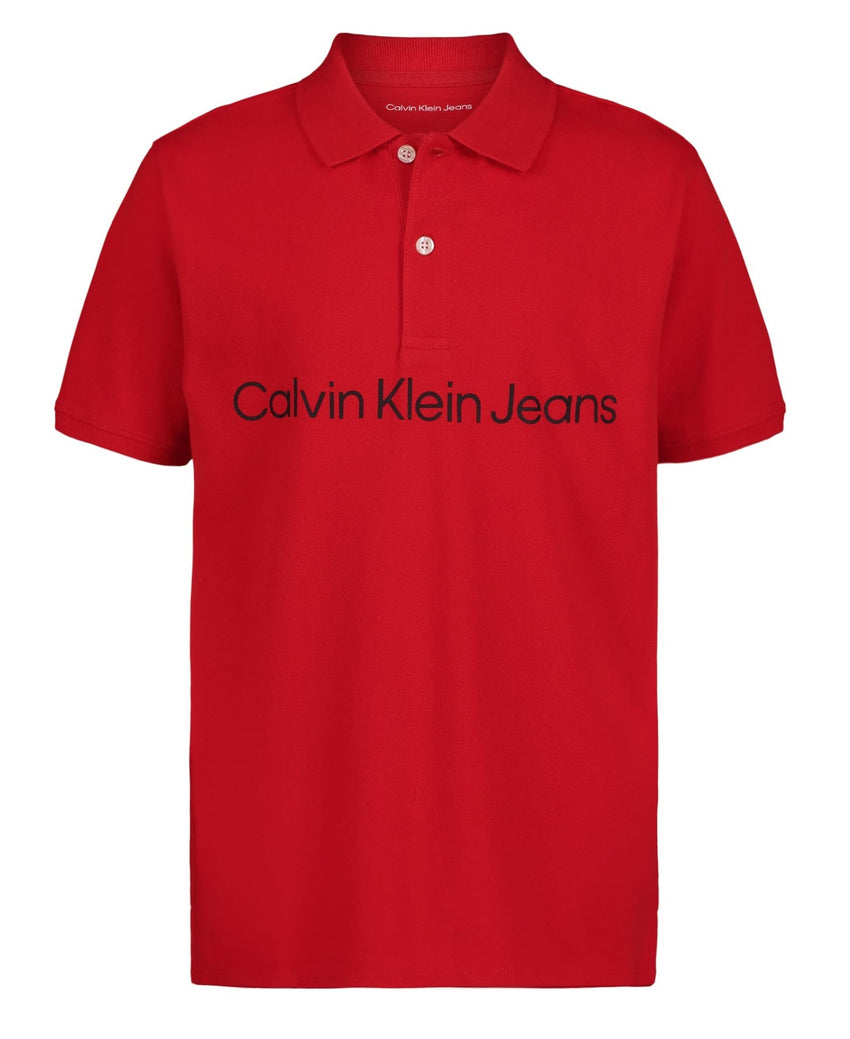 Calvin Klein Boys' Short Sleeve Micro Pique Solid Polo, Button Closure, Soft & Comfortable - 7DAY'S