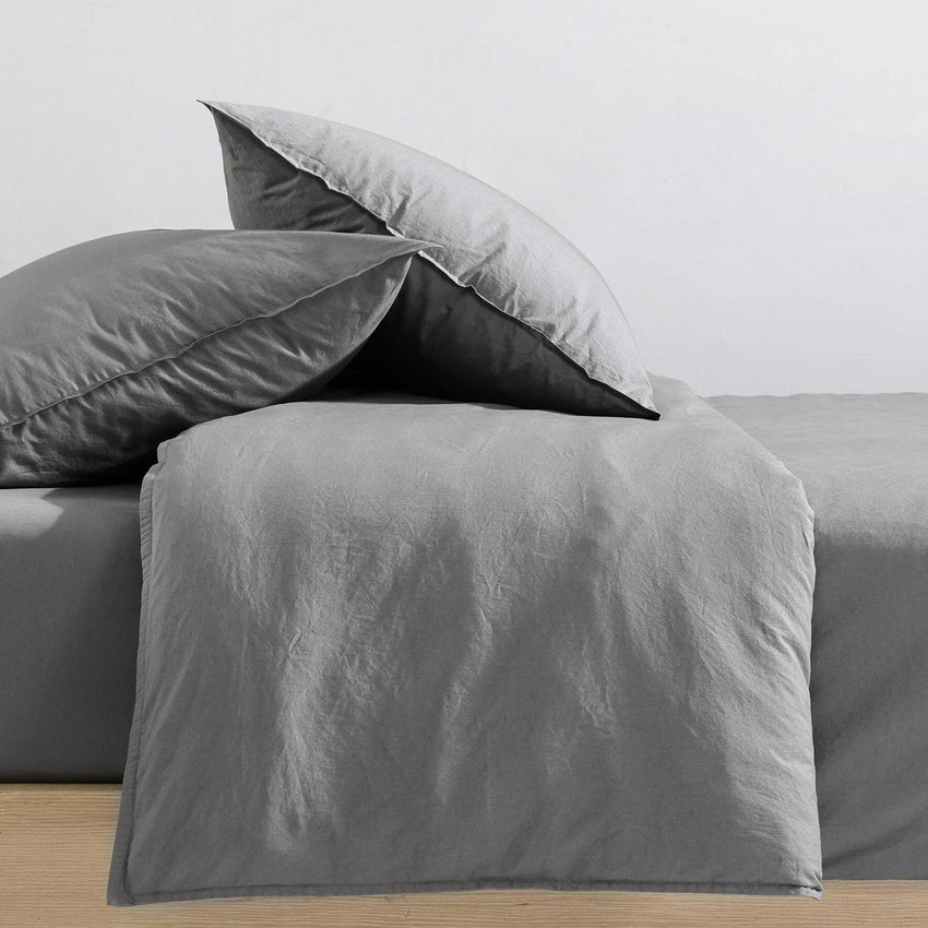 Calvin Klein - King Comforter Set, Modern Cotton Washed Percale Bedding with Matching Shams, Oeko - Tex Certified (Washed Percale White, King) - 7DAY'S
