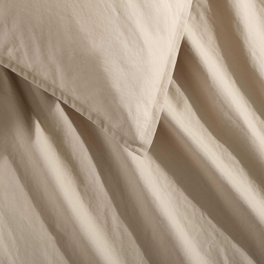 Calvin Klein - King Comforter Set, Modern Cotton Washed Percale Bedding with Matching Shams, Oeko - Tex Certified (Washed Percale White, King) - 7DAY'S