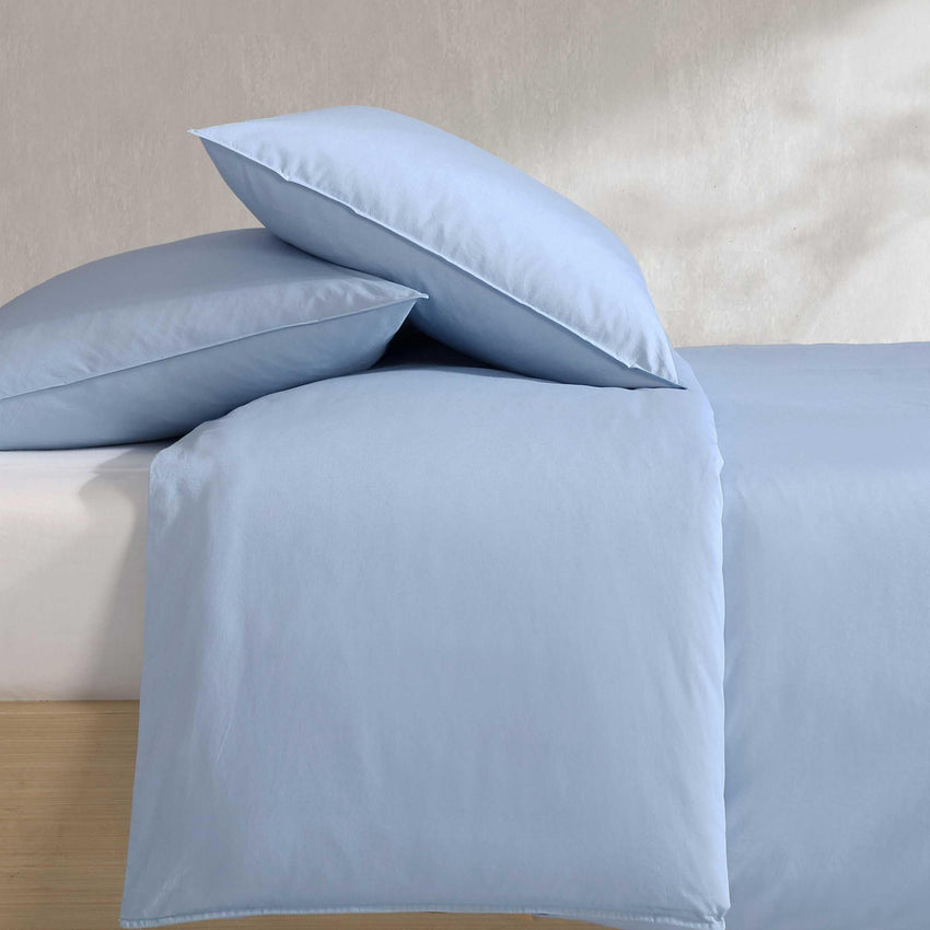 Calvin Klein - King Comforter Set, Modern Cotton Washed Percale Bedding with Matching Shams, Oeko - Tex Certified (Washed Percale White, King) - 7DAY'S