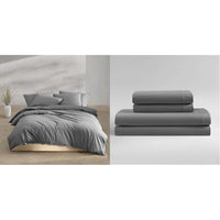 Calvin Klein - King Comforter Set, Modern Cotton Washed Percale Bedding with Matching Shams, Oeko - Tex Certified (Washed Percale White, King) - 7DAY'S