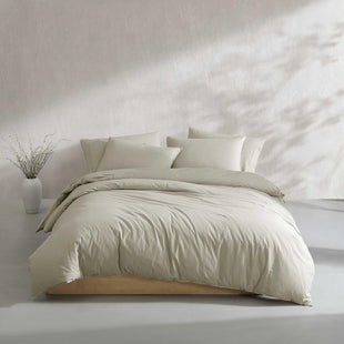 Calvin Klein - King Comforter Set, Modern Cotton Washed Percale Bedding with Matching Shams, Oeko-Tex Certified (Washed Percale White, King)