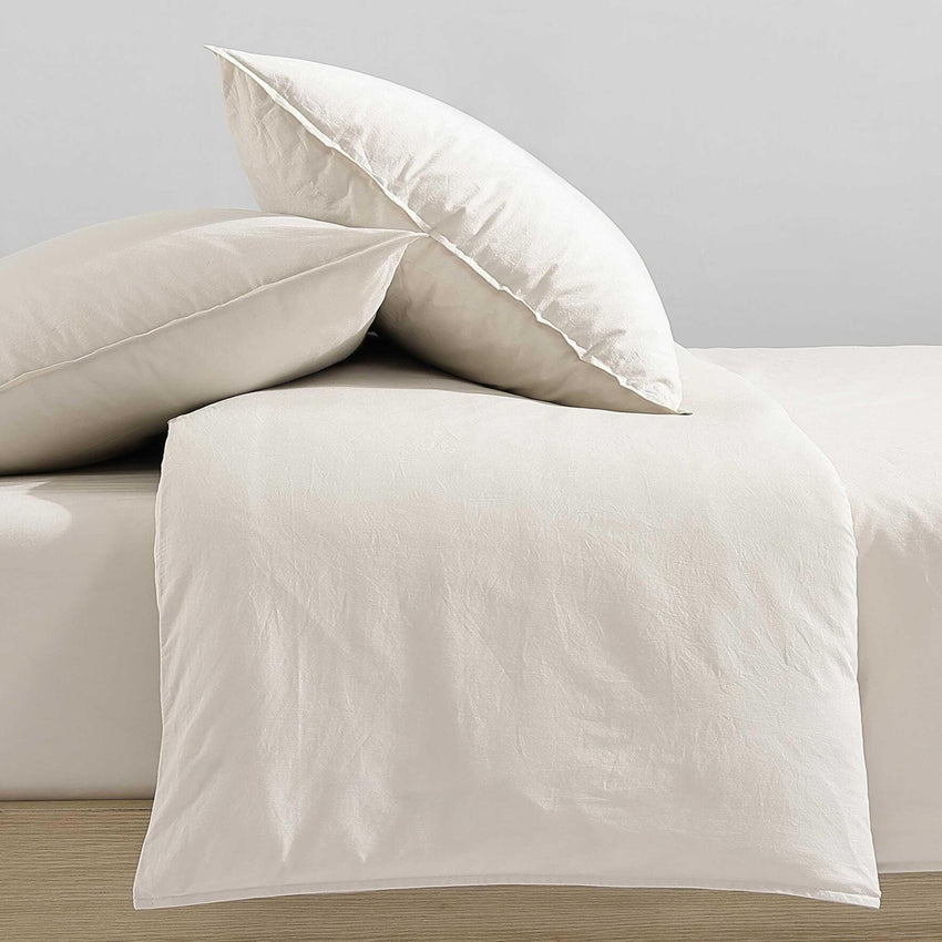 Calvin Klein - King Comforter Set, Modern Cotton Washed Percale Bedding with Matching Shams, Oeko - Tex Certified (Washed Percale White, King) - 7DAY'S