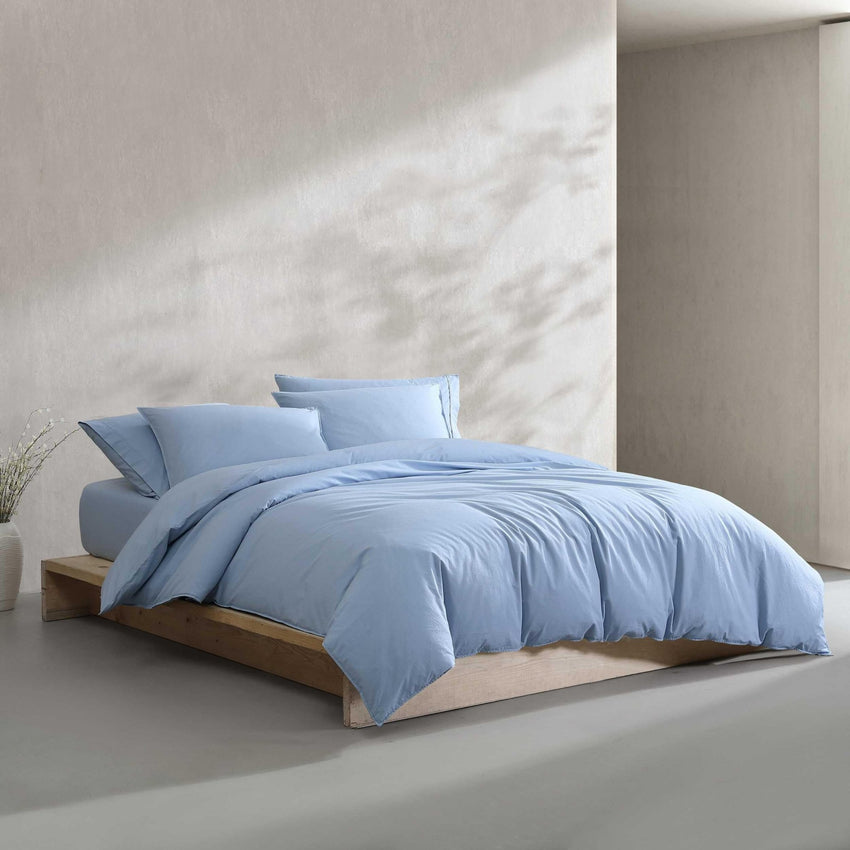 Calvin Klein - King Comforter Set, Modern Cotton Washed Percale Bedding with Matching Shams, Oeko - Tex Certified (Washed Percale White, King) - 7DAY'S