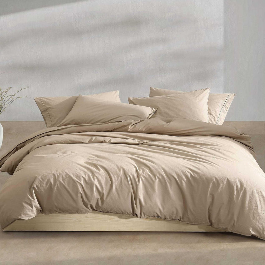 Calvin Klein - King Comforter Set, Modern Cotton Washed Percale Bedding with Matching Shams, Oeko - Tex Certified (Washed Percale White, King) - 7DAY'S