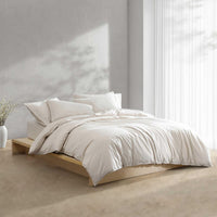 Calvin Klein - King Comforter Set, Modern Cotton Washed Percale Bedding with Matching Shams, Oeko - Tex Certified (Washed Percale White, King) - 7DAY'S