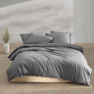 Calvin Klein - King Comforter Set, Modern Cotton Washed Percale Bedding with Matching Shams, Oeko - Tex Certified (Washed Percale White, King) - 7DAY'S