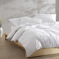 Calvin Klein - King Comforter Set, Modern Cotton Washed Percale Bedding with Matching Shams, Oeko - Tex Certified (Washed Percale White, King) - 7DAY'S
