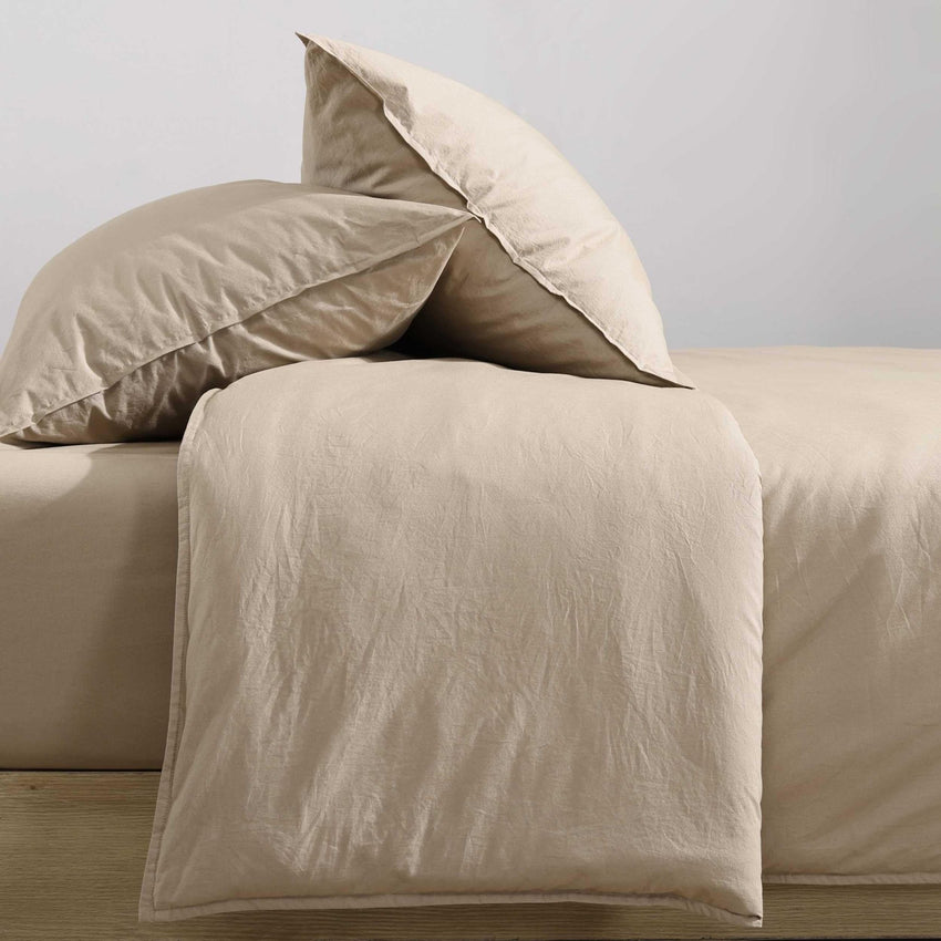 Calvin Klein - King Comforter Set, Modern Cotton Washed Percale Bedding with Matching Shams, Oeko - Tex Certified (Washed Percale White, King) - 7DAY'S