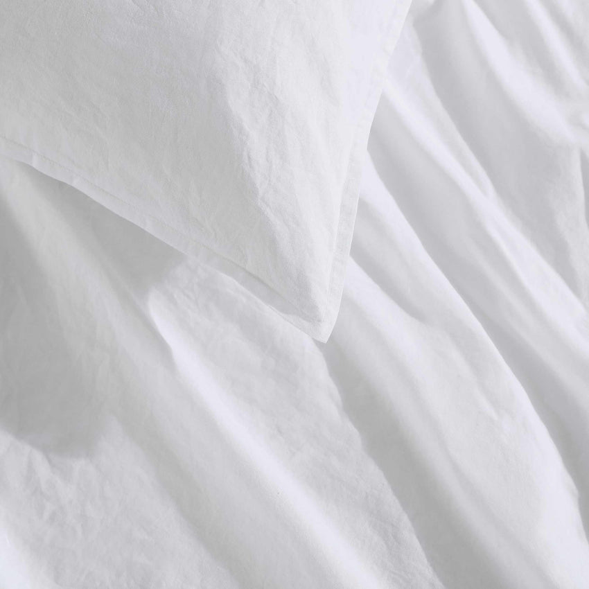 Calvin Klein - King Comforter Set, Modern Cotton Washed Percale Bedding with Matching Shams, Oeko - Tex Certified (Washed Percale White, King) - 7DAY'S
