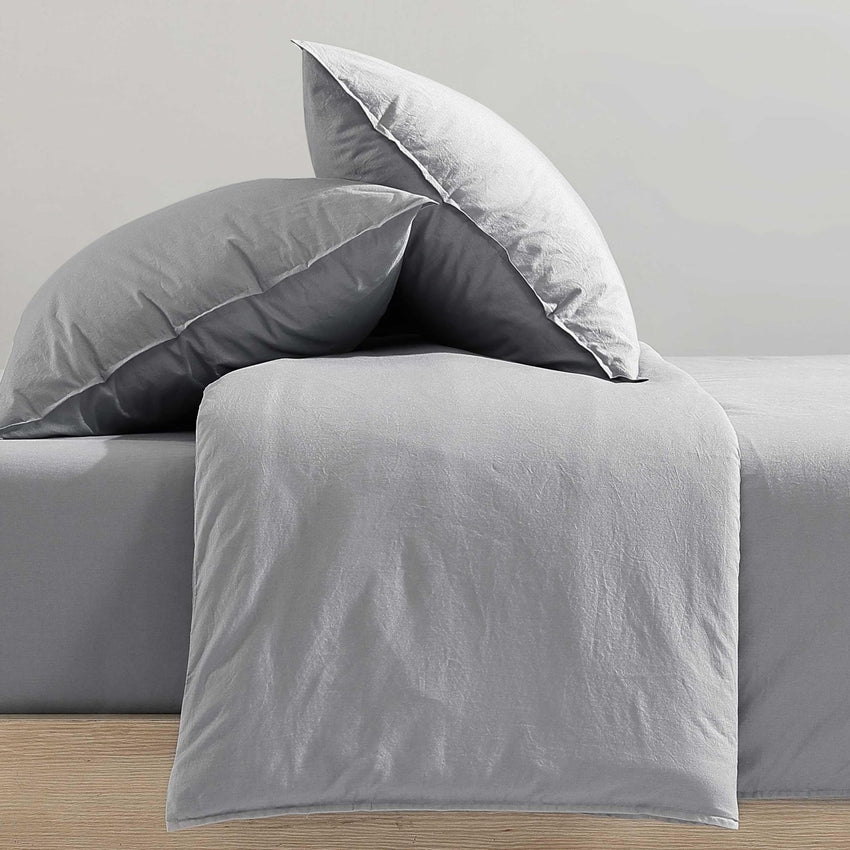 Calvin Klein - King Comforter Set, Modern Cotton Washed Percale Bedding with Matching Shams, Oeko - Tex Certified (Washed Percale White, King) - 7DAY'S