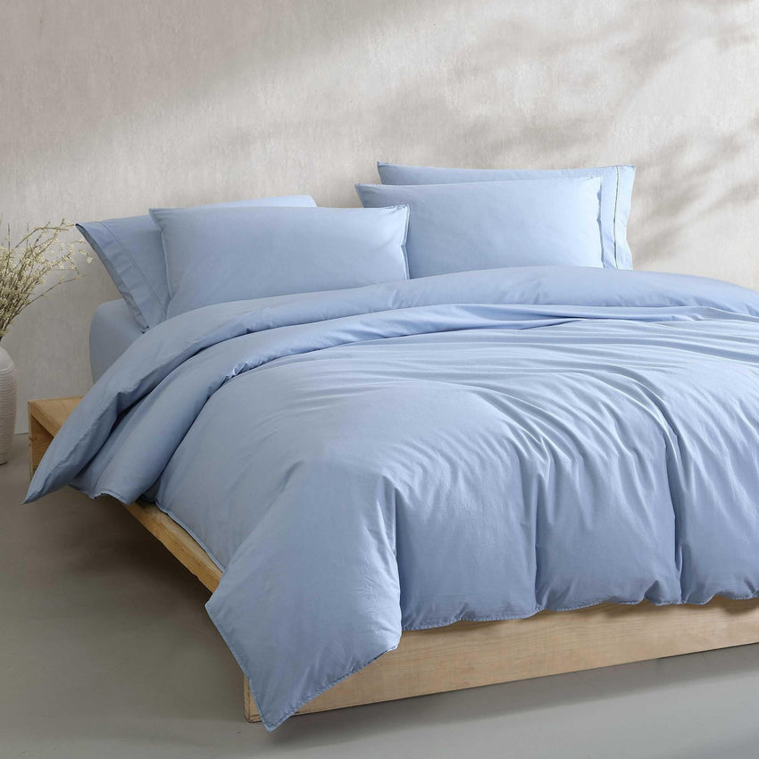 Calvin Klein - King Comforter Set, Modern Cotton Washed Percale Bedding with Matching Shams, Oeko - Tex Certified (Washed Percale White, King) - 7DAY'S