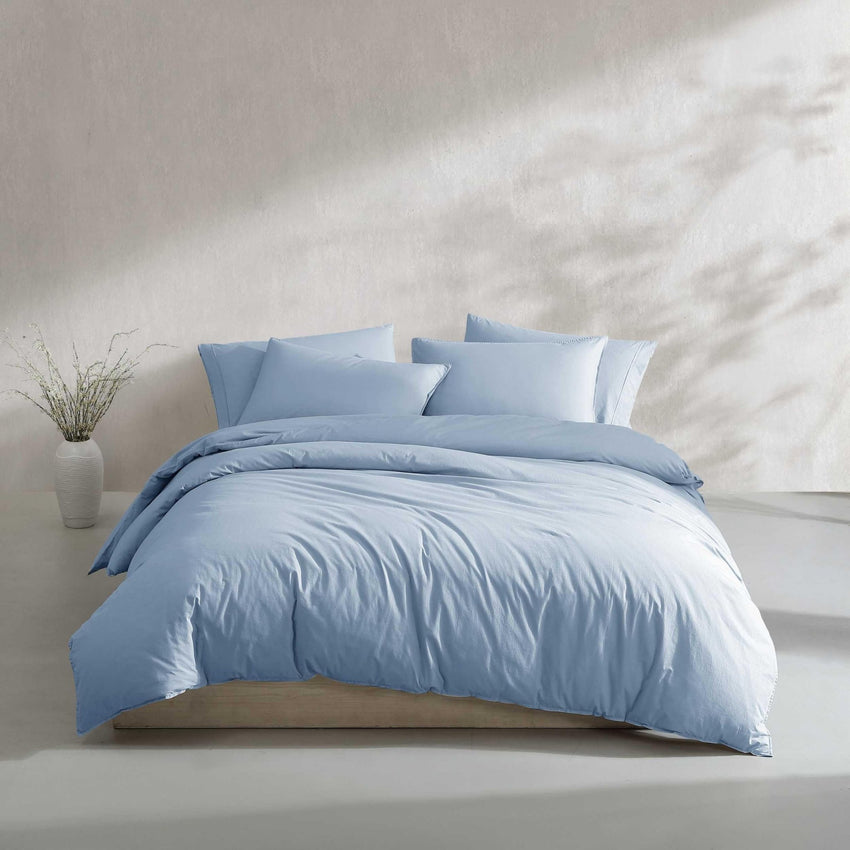 Calvin Klein - King Comforter Set, Modern Cotton Washed Percale Bedding with Matching Shams, Oeko - Tex Certified (Washed Percale White, King) - 7DAY'S