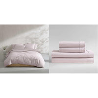 Calvin Klein - King Comforter Set, Modern Cotton Washed Percale Bedding with Matching Shams, Oeko - Tex Certified (Washed Percale White, King) - 7DAY'S