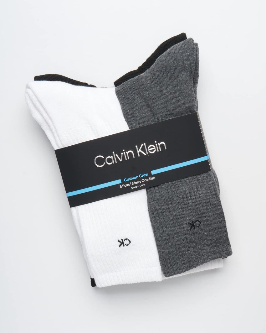 Calvin Klein Mens Crew Socks - 5 Pack Athletic Mid Calf Socks for Men (7 - 12) - 7DAY'S
