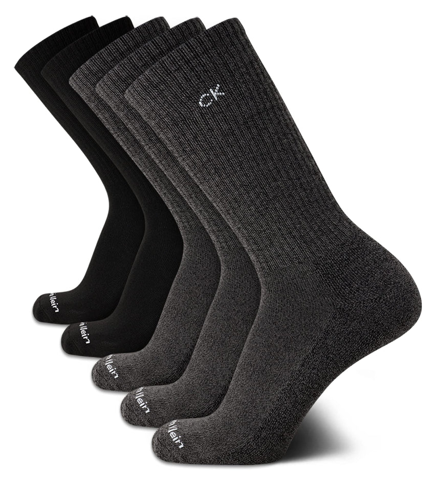 Calvin Klein Mens Crew Socks - 5 Pack Athletic Mid Calf Socks for Men (7 - 12) - 7DAY'S