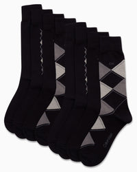 Calvin Klein Men's Dress Socks - 8 Pack Breathable Cotton Blend Crew Socks - Casual Long Work Sock for Men (Sizes: 7 - 12) - 7DAY'S