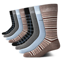 Calvin Klein Men's Dress Socks - 8 Pack Breathable Cotton Blend Crew Socks - Casual Long Work Sock for Men (Sizes: 7 - 12) - 7DAY'S
