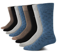 Calvin Klein Men's Dress Socks - 8 Pack Breathable Cotton Blend Crew Socks - Casual Long Work Sock for Men (Sizes: 7 - 12) - 7DAY'S