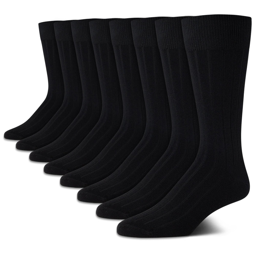 Calvin Klein Men's Dress Socks - 8 Pack Breathable Cotton Blend Crew Socks - Casual Long Work Sock for Men (Sizes: 7 - 12) - 7DAY'S