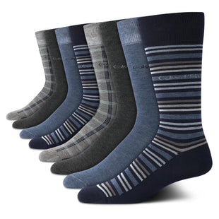 Calvin Klein Men's Dress Socks - 8 Pack Breathable Cotton Blend Crew Socks - Casual Long Work Sock for Men (Sizes: 7 - 12) - 7DAY'S