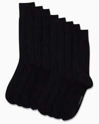 Calvin Klein Men's Dress Socks - 8 Pack Breathable Cotton Blend Crew Socks - Casual Long Work Sock for Men (Sizes: 7 - 12) - 7DAY'S