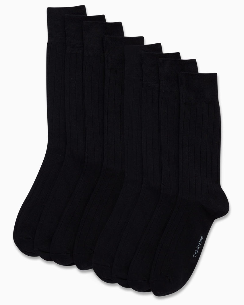 Calvin Klein Men's Dress Socks - 8 Pack Breathable Cotton Blend Crew Socks - Casual Long Work Sock for Men (Sizes: 7 - 12) - 7DAY'S