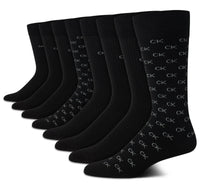 Calvin Klein Men's Dress Socks - 8 Pack Breathable Cotton Blend Crew Socks - Casual Long Work Sock for Men (Sizes: 7 - 12) - 7DAY'S