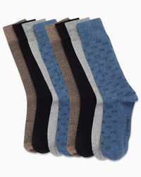 Calvin Klein Men's Dress Socks - 8 Pack Breathable Cotton Blend Crew Socks - Casual Long Work Sock for Men (Sizes: 7 - 12) - 7DAY'S