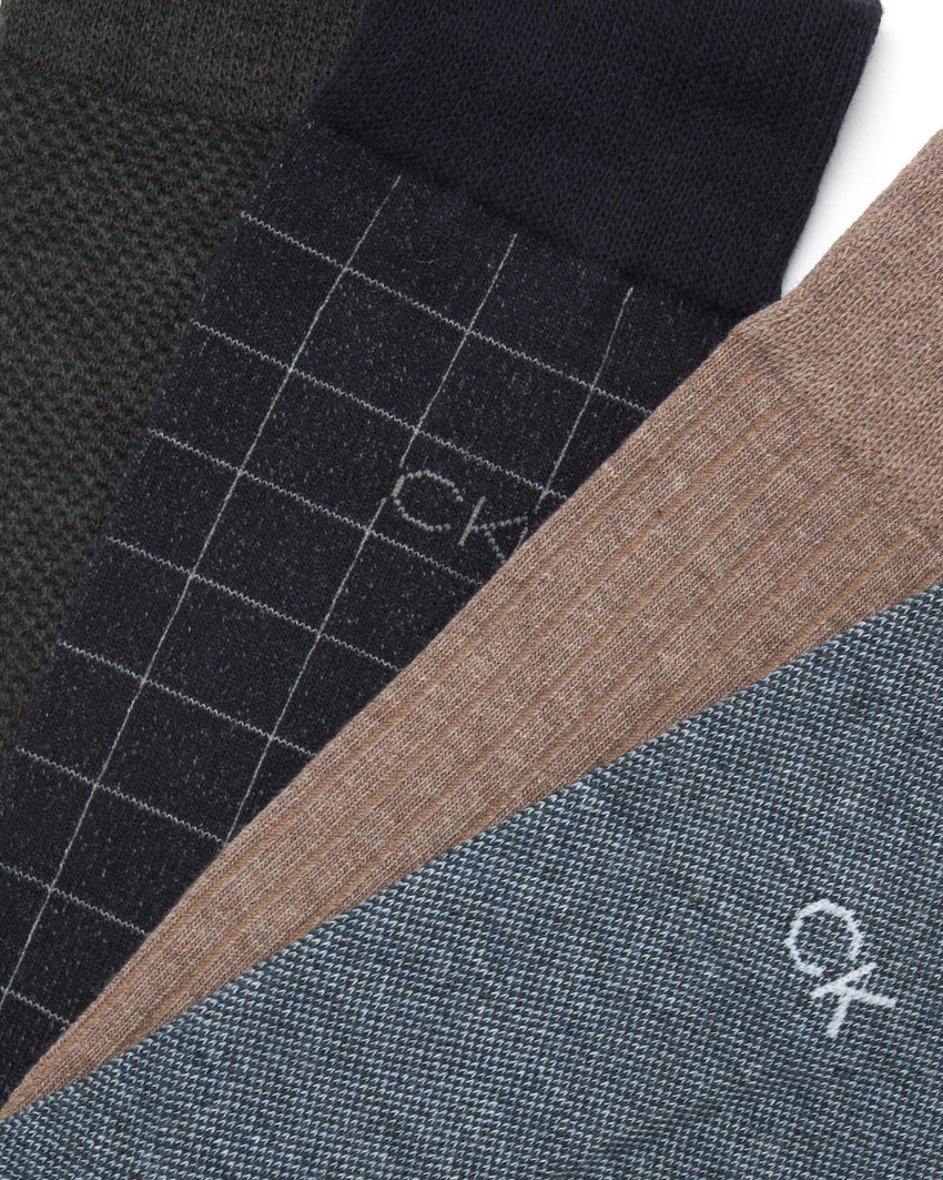 Calvin Klein Men's Dress Socks - 8 Pack Breathable Cotton Blend Crew Socks - Casual Long Work Sock for Men (Sizes: 7 - 12) - 7DAY'S