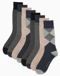 Calvin Klein Men's Dress Socks - 8 Pack Breathable Cotton Blend Crew Socks - Casual Long Work Sock for Men (Sizes: 7 - 12) - 7DAY'S