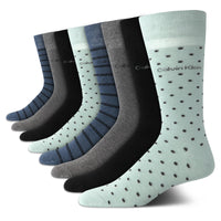 Calvin Klein Men's Dress Socks - 8 Pack Breathable Cotton Blend Crew Socks - Casual Long Work Sock for Men (Sizes: 7 - 12) - 7DAY'S