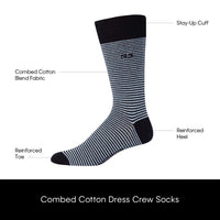 Calvin Klein Men's Dress Socks - 8 Pack Breathable Cotton Blend Crew Socks - Casual Long Work Sock for Men (Sizes: 7 - 12) - 7DAY'S