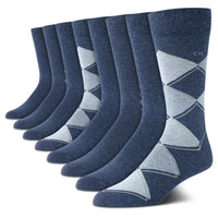 Calvin Klein Men's Dress Socks - 8 Pack Breathable Cotton Blend Crew Socks - Casual Long Work Sock for Men (Sizes: 7 - 12) - 7DAY'S