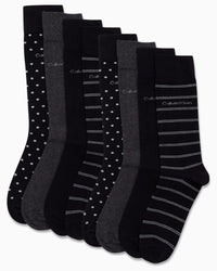 Calvin Klein Men's Dress Socks - 8 Pack Breathable Cotton Blend Crew Socks - Casual Long Work Sock for Men (Sizes: 7 - 12) - 7DAY'S