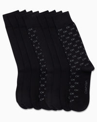 Calvin Klein Men's Dress Socks - 8 Pack Breathable Cotton Blend Crew Socks - Casual Long Work Sock for Men (Sizes: 7 - 12) - 7DAY'S