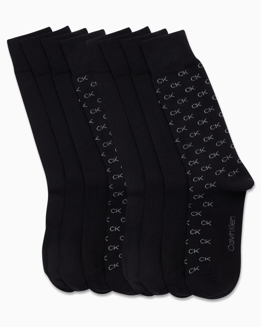 Calvin Klein Men's Dress Socks - 8 Pack Breathable Cotton Blend Crew Socks - Casual Long Work Sock for Men (Sizes: 7 - 12) - 7DAY'S