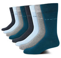 Calvin Klein Men's Dress Socks - 8 Pack Breathable Cotton Blend Crew Socks - Casual Long Work Sock for Men (Sizes: 7 - 12) - 7DAY'S