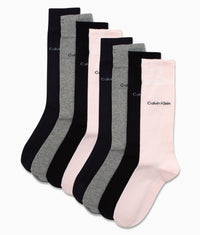 Calvin Klein Men's Dress Socks - 8 Pack Breathable Cotton Blend Crew Socks - Casual Long Work Sock for Men (Sizes: 7 - 12) - 7DAY'S