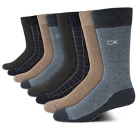 Calvin Klein Men's Dress Socks - 8 Pack Breathable Cotton Blend Crew Socks - Casual Long Work Sock for Men (Sizes: 7 - 12) - 7DAY'S