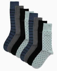 Calvin Klein Men's Dress Socks - 8 Pack Breathable Cotton Blend Crew Socks - Casual Long Work Sock for Men (Sizes: 7 - 12) - 7DAY'S