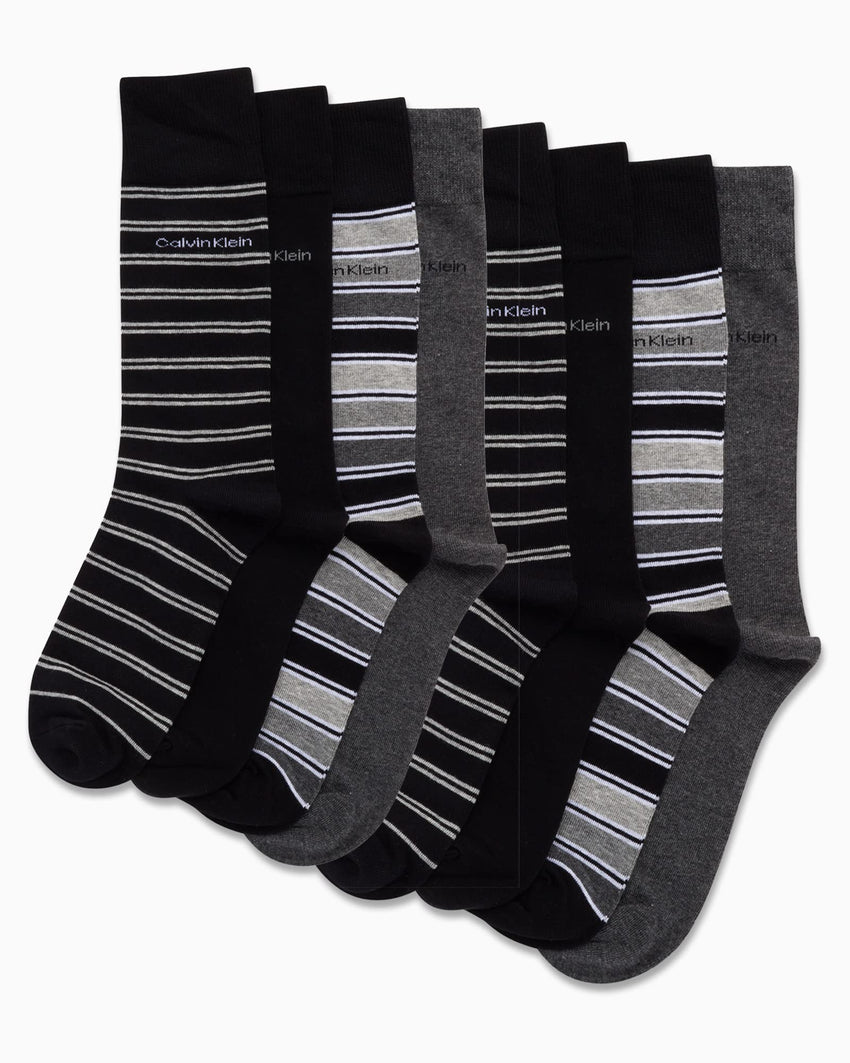 Calvin Klein Men's Dress Socks - 8 Pack Breathable Cotton Blend Crew Socks - Casual Long Work Sock for Men (Sizes: 7 - 12) - 7DAY'S
