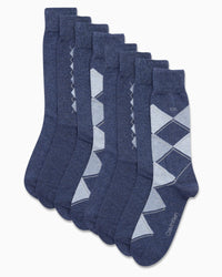 Calvin Klein Men's Dress Socks - 8 Pack Breathable Cotton Blend Crew Socks - Casual Long Work Sock for Men (Sizes: 7 - 12) - 7DAY'S