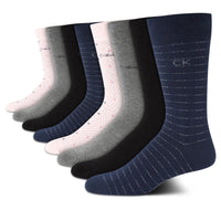 Calvin Klein Men's Dress Socks - 8 Pack Breathable Cotton Blend Crew Socks - Casual Long Work Sock for Men (Sizes: 7 - 12) - 7DAY'S