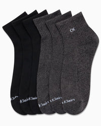 Calvin Klein Mens Quarter Socks - 6 Pack Breathable Cushion Athletic Ankle Socks for Men for Running and Workout (7 - 12) - 7DAY'S