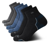 Calvin Klein Mens Quarter Socks - 6 Pack Breathable Cushion Athletic Ankle Socks for Men for Running and Workout (7 - 12) - 7DAY'S
