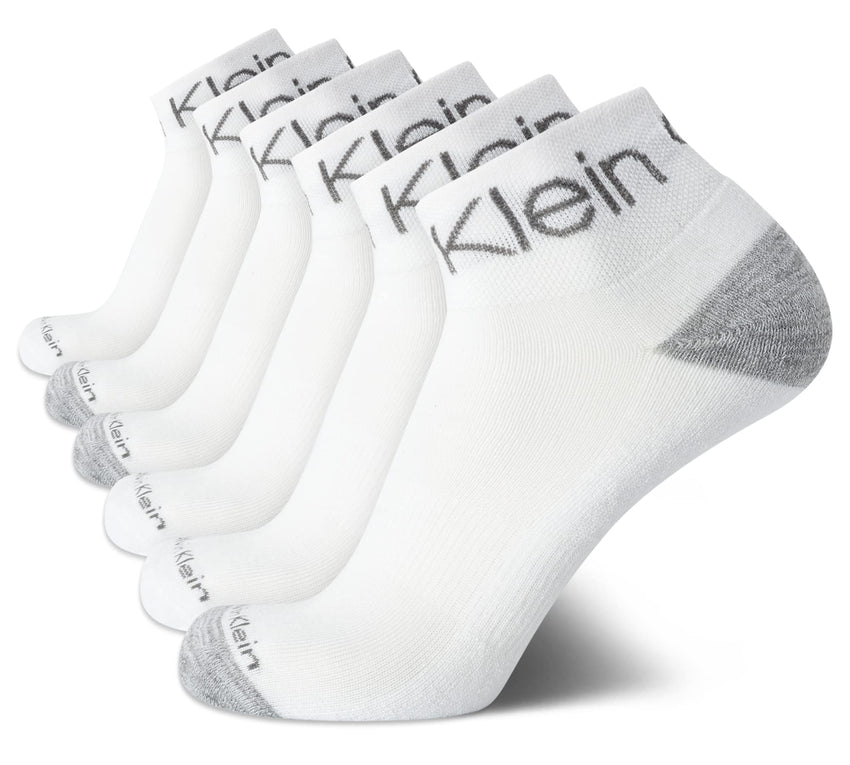 Calvin Klein Mens Quarter Socks - 6 Pack Breathable Cushion Athletic Ankle Socks for Men for Running and Workout (7 - 12) - 7DAY'S
