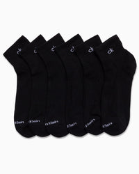 Calvin Klein Mens Quarter Socks - 6 Pack Breathable Cushion Athletic Ankle Socks for Men for Running and Workout (7 - 12) - 7DAY'S